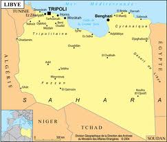carte de la libye et des pays avoisinants