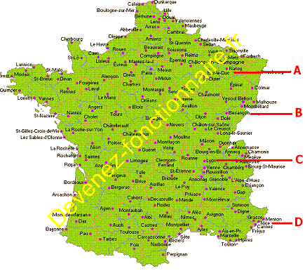 Carte de france - QCM du concours commun de cat C - DGFIP - Q17