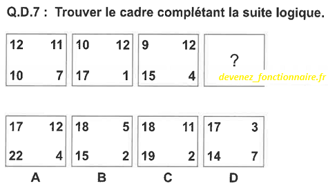 QD7 concours controleur douanes 2022
