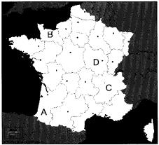 carte de france avec regions